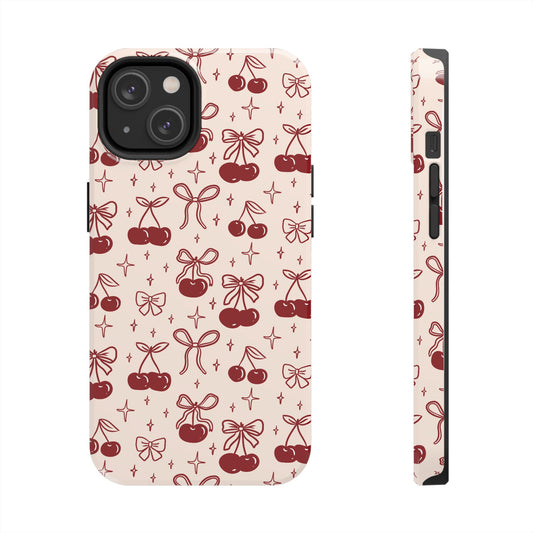 Phone Case - Cherries and Bows Design