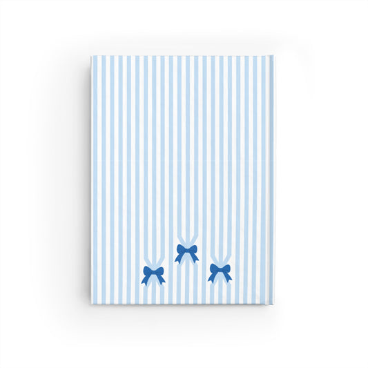 Journal Notebook - Bible Verse with Blue Bows Ruled Line Cover