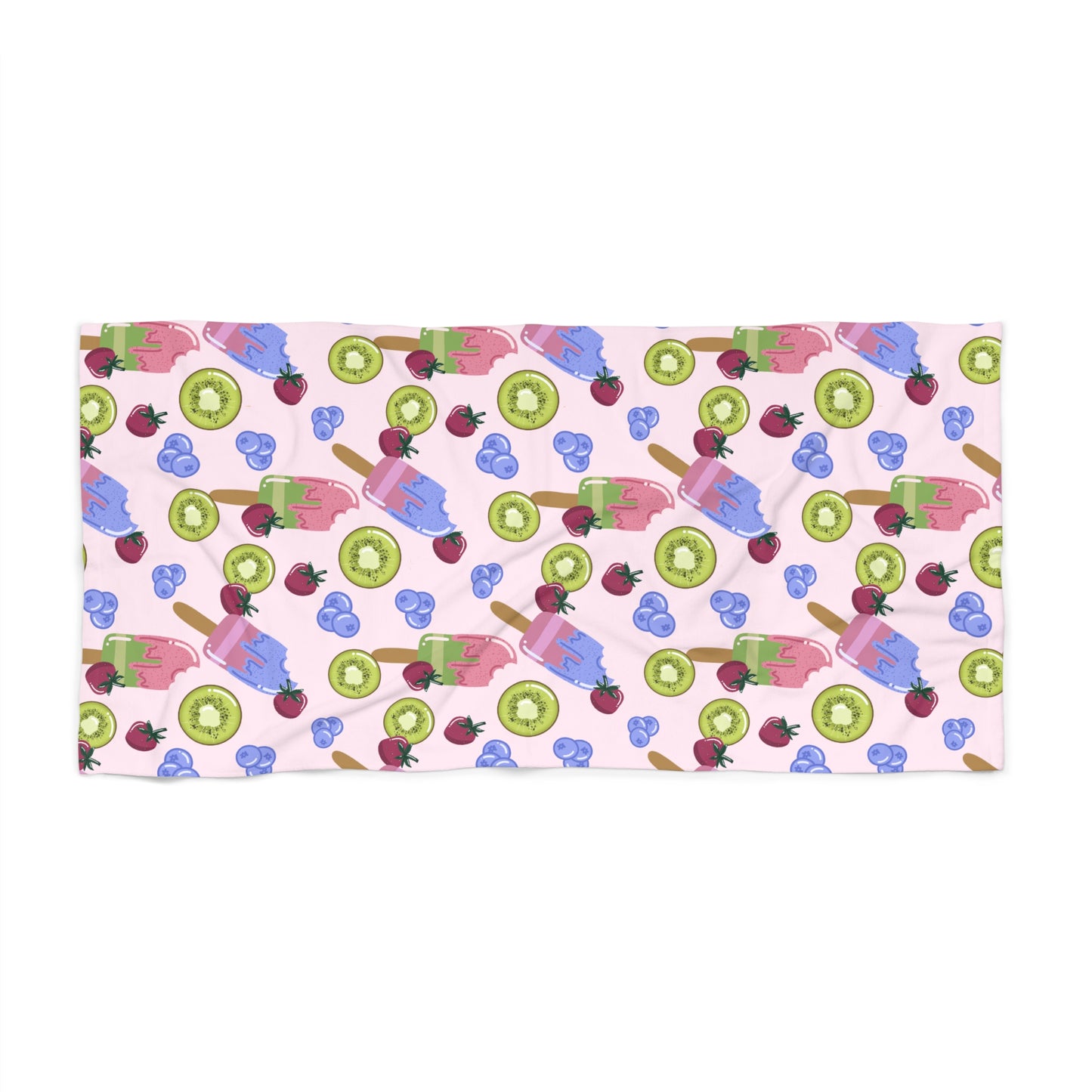 Beach Towel - Ice Creams and Fruit Design