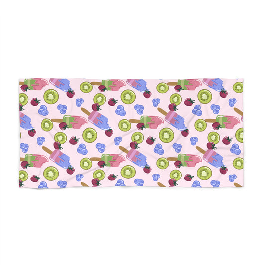 Beach Towel - Ice Creams and Fruit Design