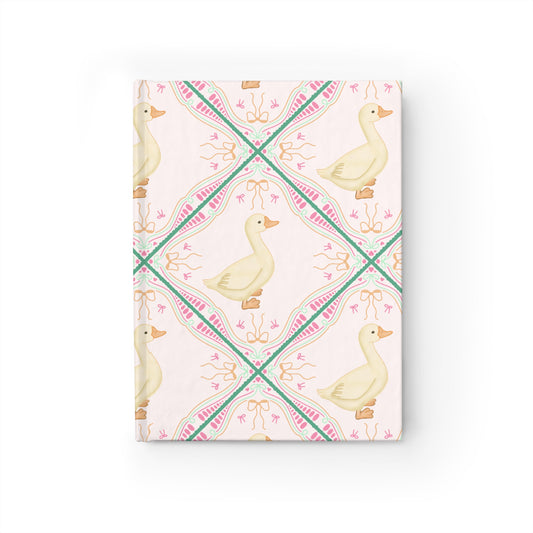 Ruled Line Journal - Cute Coquette Duck Notebook